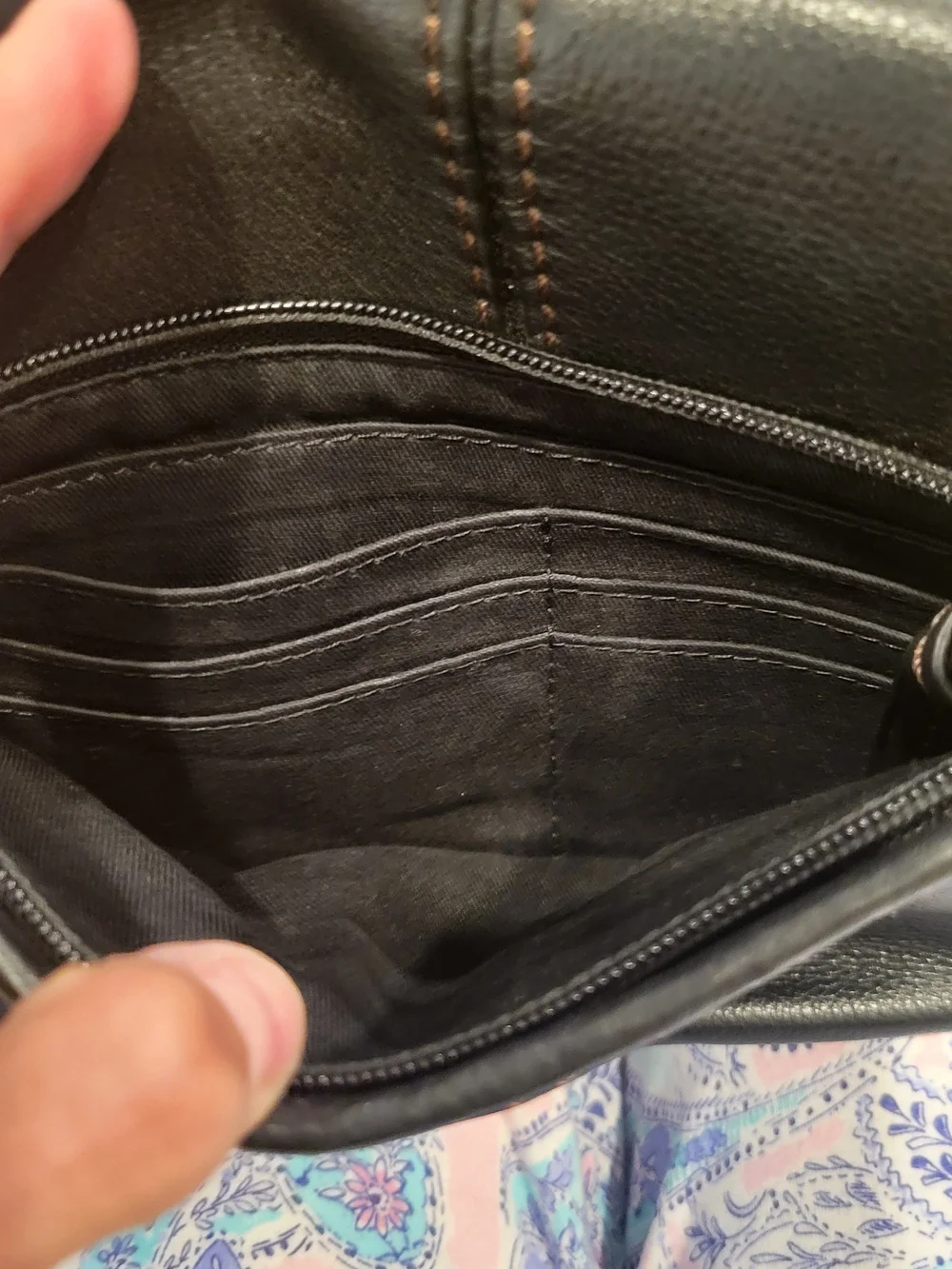 Fossil Black Leather Crossbody with Brass Turn-Lock
